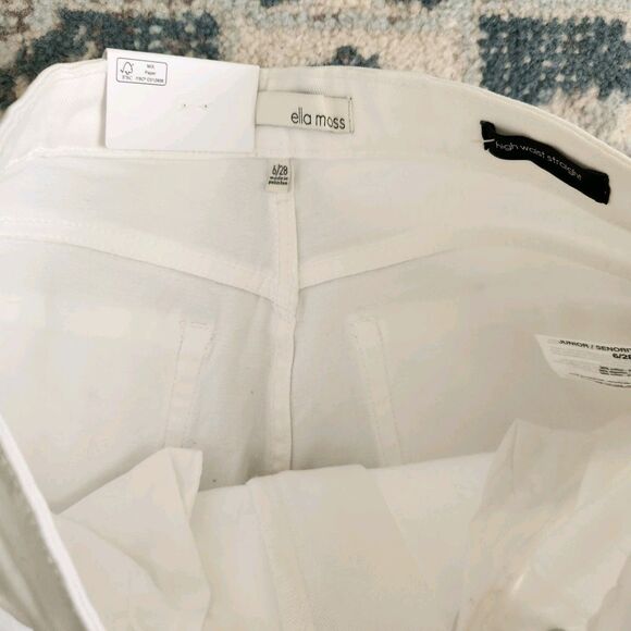 NEW Ella Moss Women's 6/28 High Rise Slim Straight Ankle Jeans White Cotton NWT - Picture 3 of 11